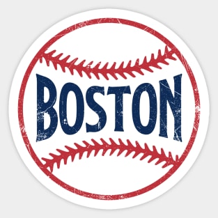 Boston Retro Baseball - Navy Sticker